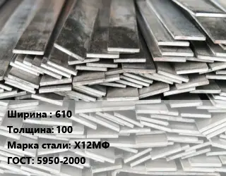 Полоса стальная 610х100 Сталь: Х12МФ ГОСТ: 5950-2000